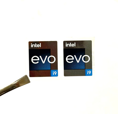 2Pcs Intel Evo i9 Laptop/ Desktop Case Badge Decal Sticker 18mm x 22mm