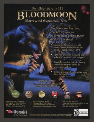 The Elder Scrolls III Morrowind Bloodmoon PC 2003 Promo Ad Print - Small Poster