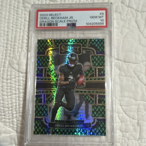 2023 Panini Select Odell Beckham Jr #9 Dragon Scale Prizm PSA 10 Ravens /70