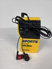 Sony Sports AM/FM Walkman Radio Yellow SRF-8 With Belt Clip Tested