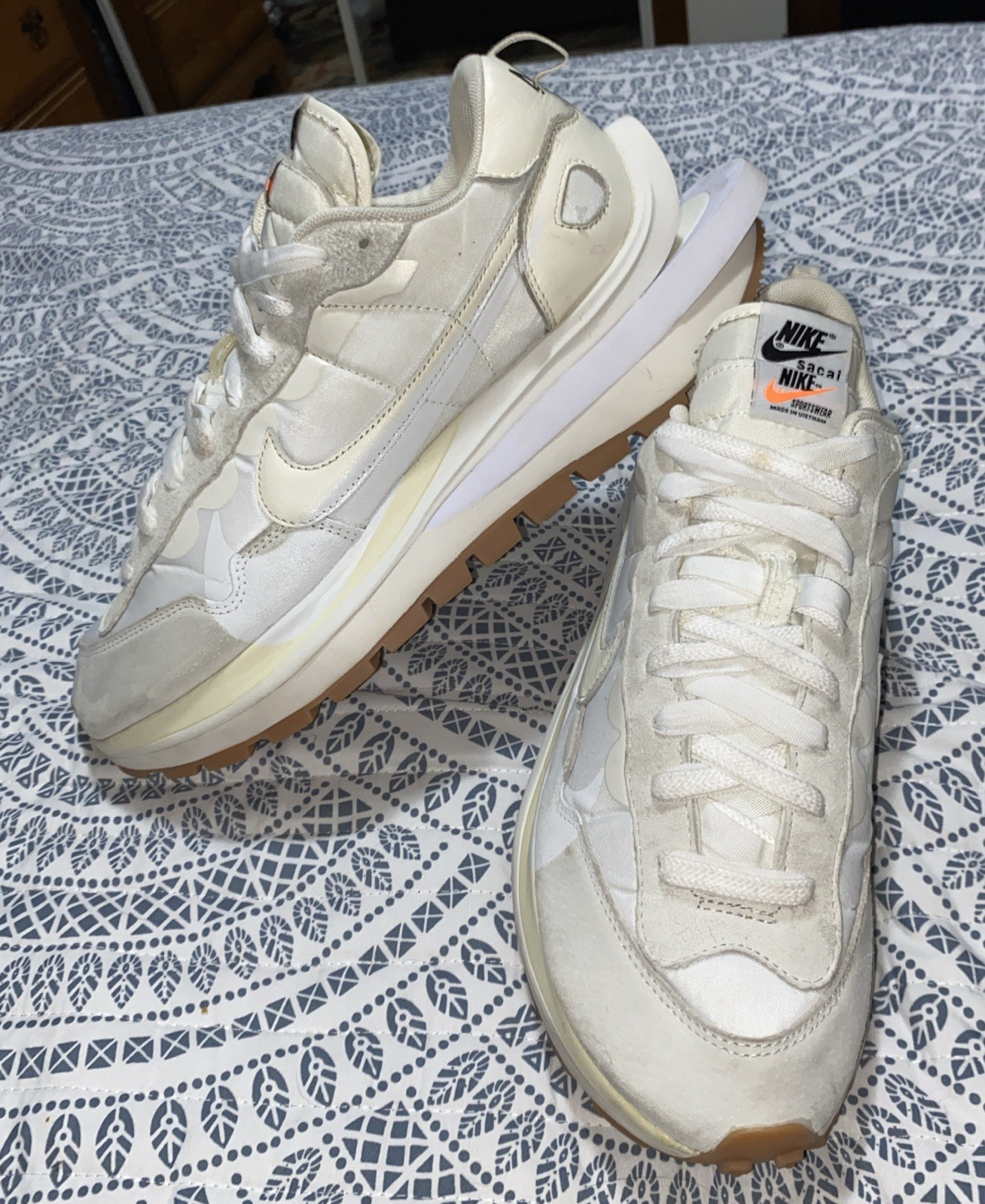 SACAI X NIKE Scarpe da ginnastica Nike x Sacai VaporWaffle da uomo taglia 11 US bianche Sail Gum DD1875 100