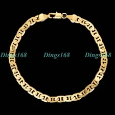 Designer Inspired Genuine 18K Gold Filled Flat Mariner Link Chain Anklet L081-A