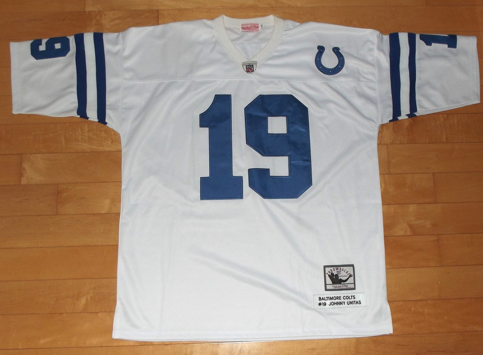 Johnny Unitas 19 Baltimore Colts Jersey Mitchell & Ness Throwbacks - Sz 54 (2XL)