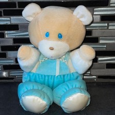 Vintage Eden Puffalumps Style Teddy Bear Blue Fisher-Price Nursery Plush 90's