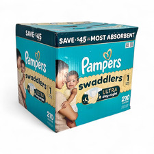 Pampers Swaddlers Ultra Ultra Day Night Diapers Size 1 210-Count
