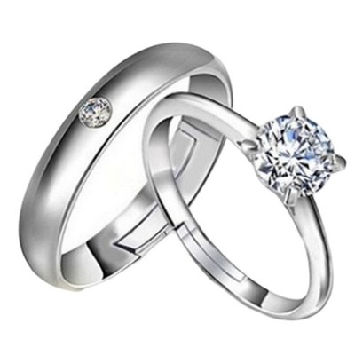 Verstellbarer Ring mit sechs Krallen Kupfer für Paare Silberfarben Hochzeit und