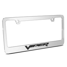 Dodge Viper 3d On Mirror Chrome Metal License Plate Frame Dodge Viper 3d On Mirror Chrome Metal License Plate Frame