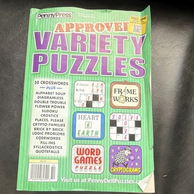 Penny Press Approved Variety Puzzles Large Print Crosswords Sudoku Word Games