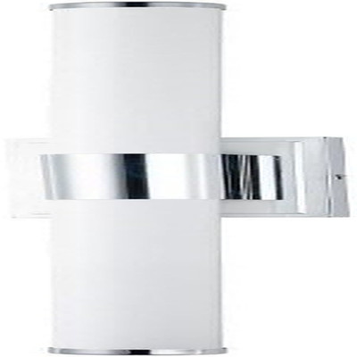 30'' 2-Light Bath Vanity Light - Polished Chrome & White Glass Shade