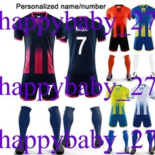 Personalized Football Kids Boys Girls kit Shirt Tops Training Set Christmas Gift
