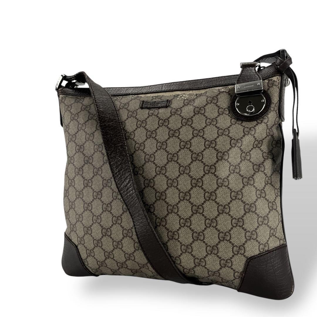 Gucci Shoulder Bag GG Supreme Leather Logo PVC Leather 148476 Used