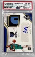 2019 Panini Chronicles Ja Morant Limited Jersey Prime Relic /25 AUTO PSA 8 RC