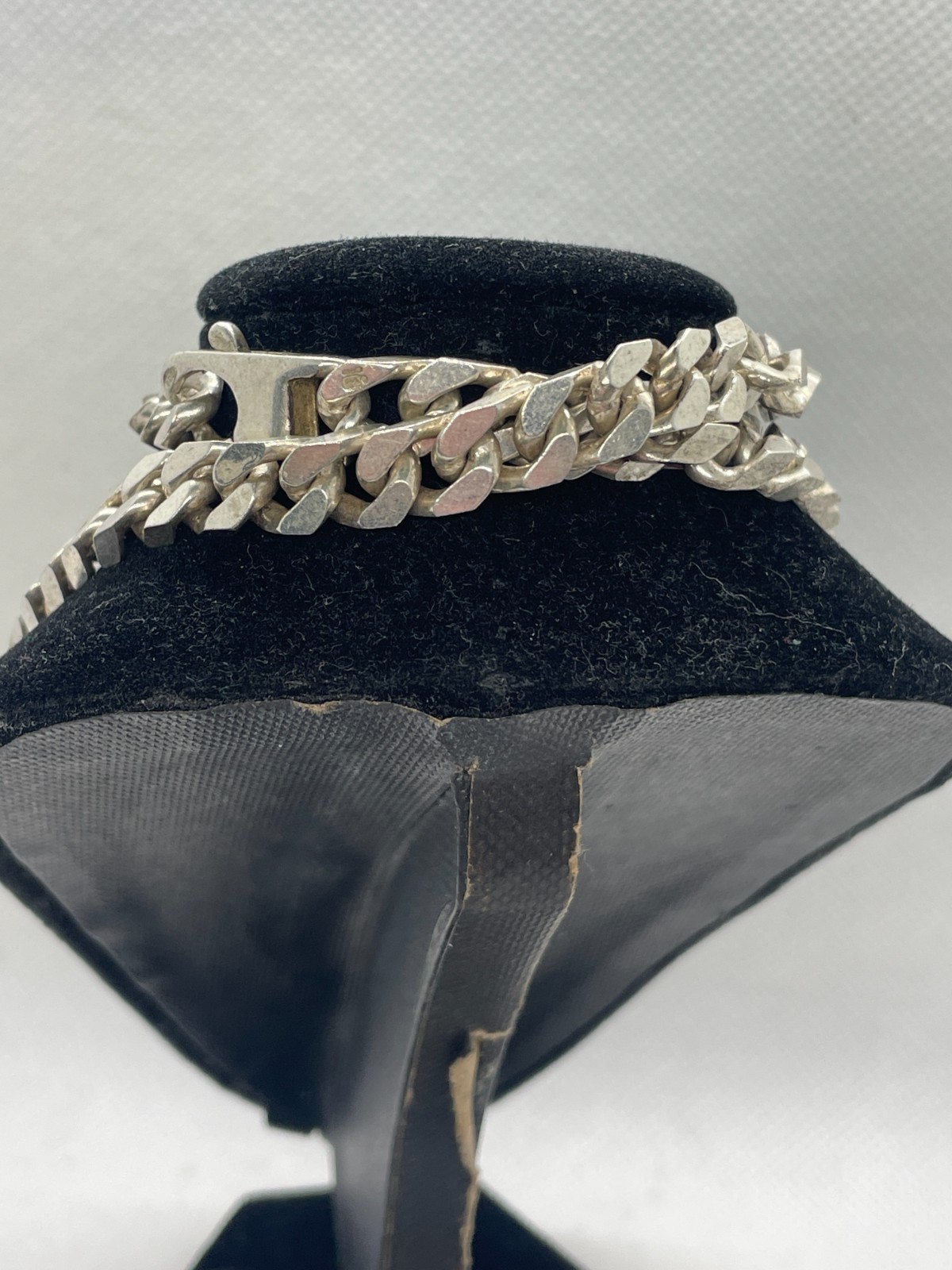 SOLID STERLING SILVER FLAT CURB LINK NECKLACE 69G… - image 5