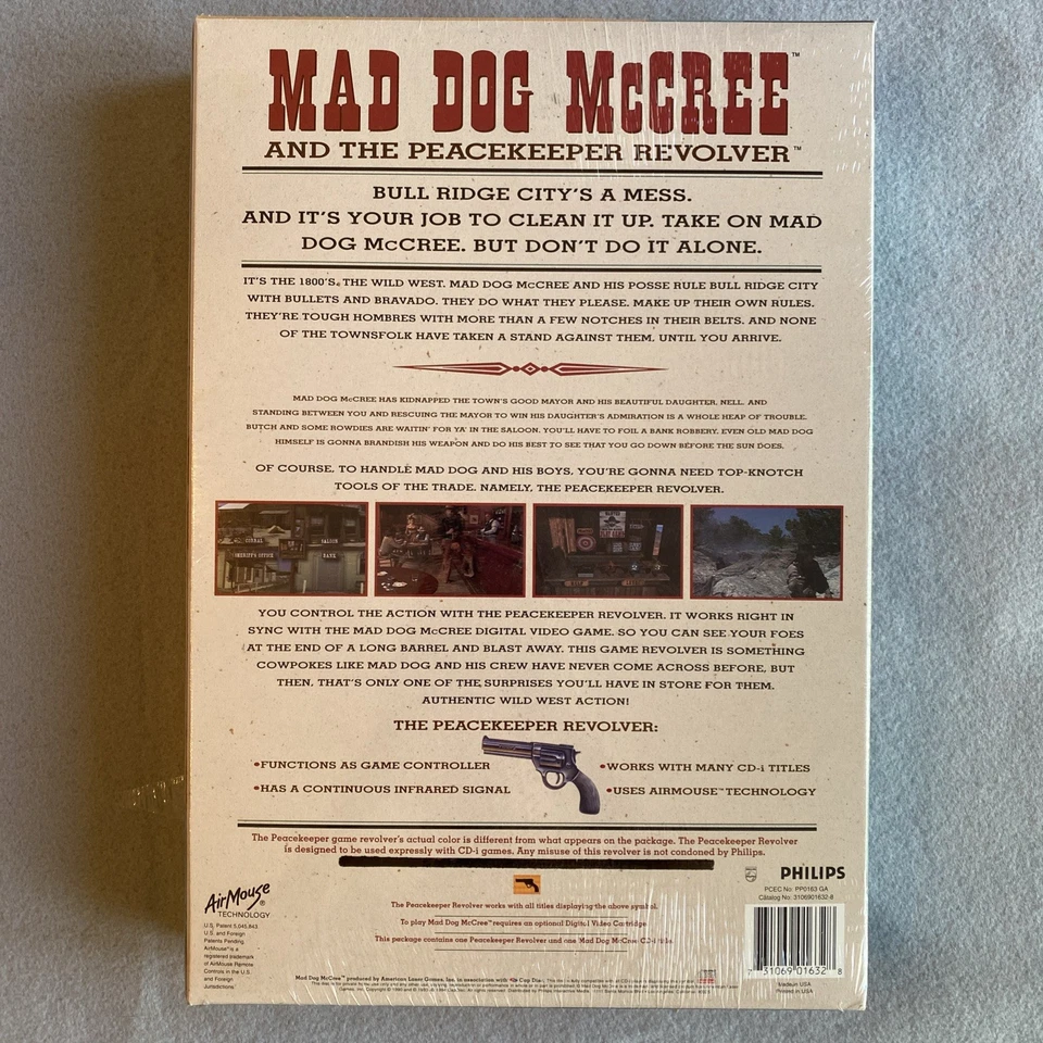 Mad Dog McCree Peacekeeper Revolver Shooting Game Phillips CD-i NEW Sealed - Image 2 of 4