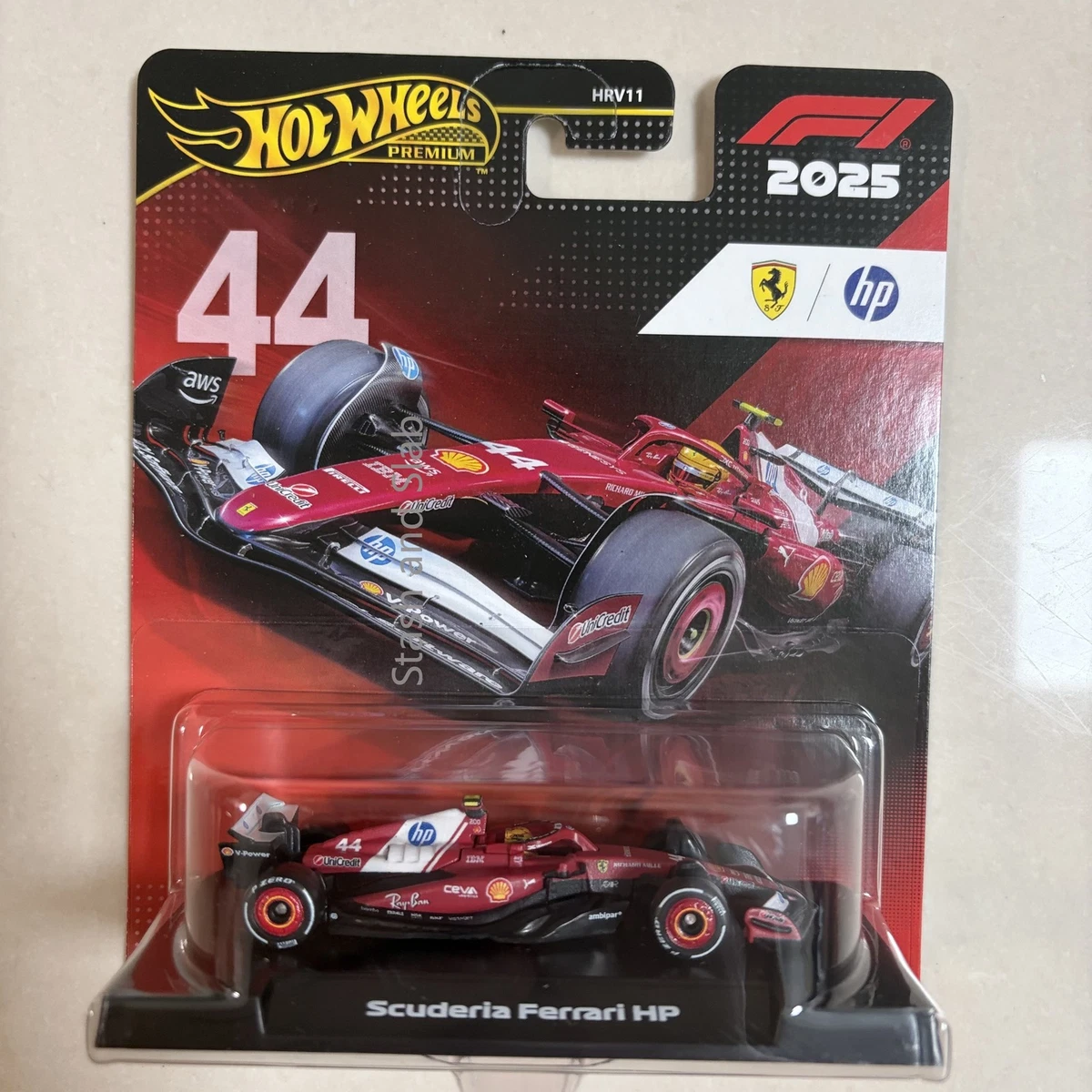 Hot Wheels Premium 1:64 Ferrari F1 Lewis Hamilton 44 Car HRV11