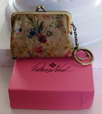 Patricia Nash Prairie Rose Leather Coin Purse w/ Key Ring  A190254X NEW BOX $49