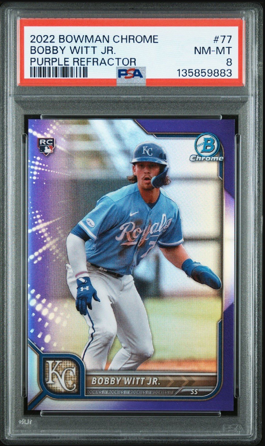 2022 Bowman Chrome - Bobby Witt Jr. #77 Purple Refractor /250 (RC)