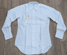 390 Mens THOM BROWNE Pocket Cotton Classic LS Button Up Shirt White 1 - Small