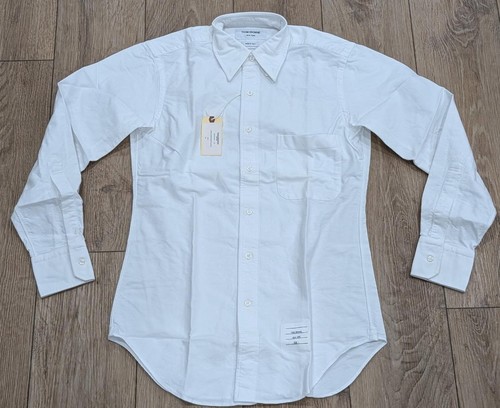 $390 Mens THOM BROWNE Pocket Cotton Classic LS Button Up Shirt White 1 - Small