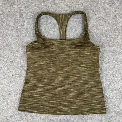 Athleta Transcend Scoop Tank Top Shelf Bra Removable Pads Green Womens Medium M