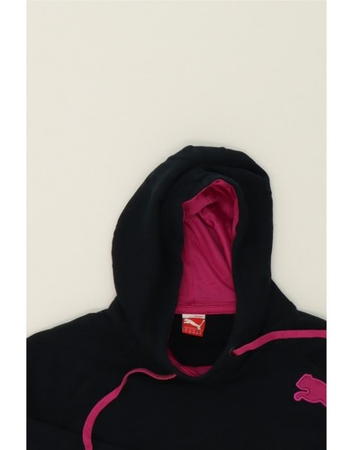 PUMA Womens Graphic Hoodie Jumper UK 10 Small Black Cotton AY10 - Picture 4 of 4