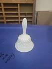 Fenton Milk Glass Hobnail Bell with Clapper 5.5 In Tall Vintage