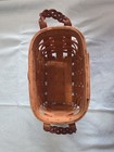 Peterboro Basket Vintage With Braided Leather Hsndles  9x5.5x5 Made In USA  — photo 7