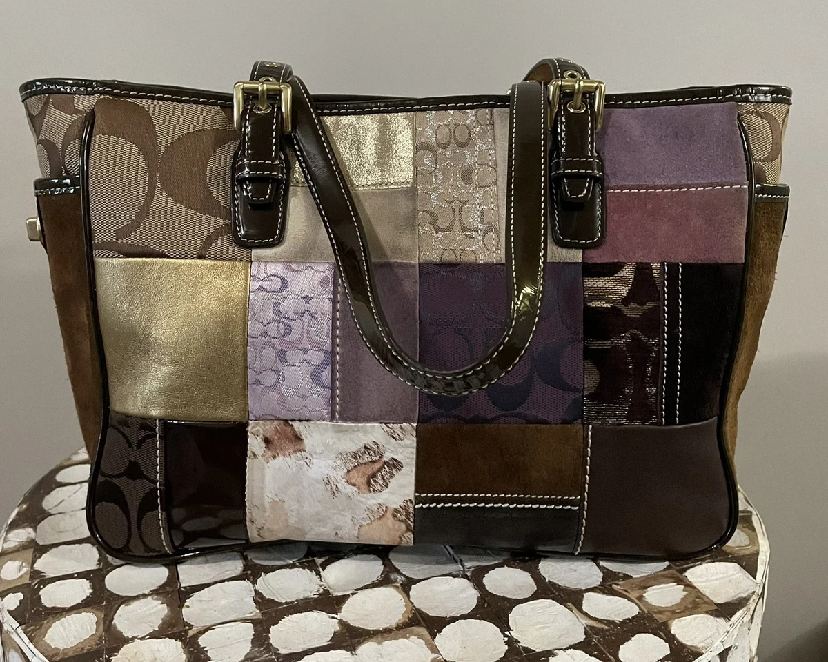 Coach Patchwork Suede Exterior Medium Bags & Handbags for Women