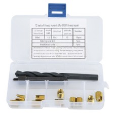 12Pcs Thread Repair Kit M6 X 1mm (Outer Diameter M9 X 1 Self Tapping Thread DY4