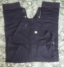 Women  s Carhartt Insulated Bib Overalls Black Size Medium 8-10 Short Relaxed Fit