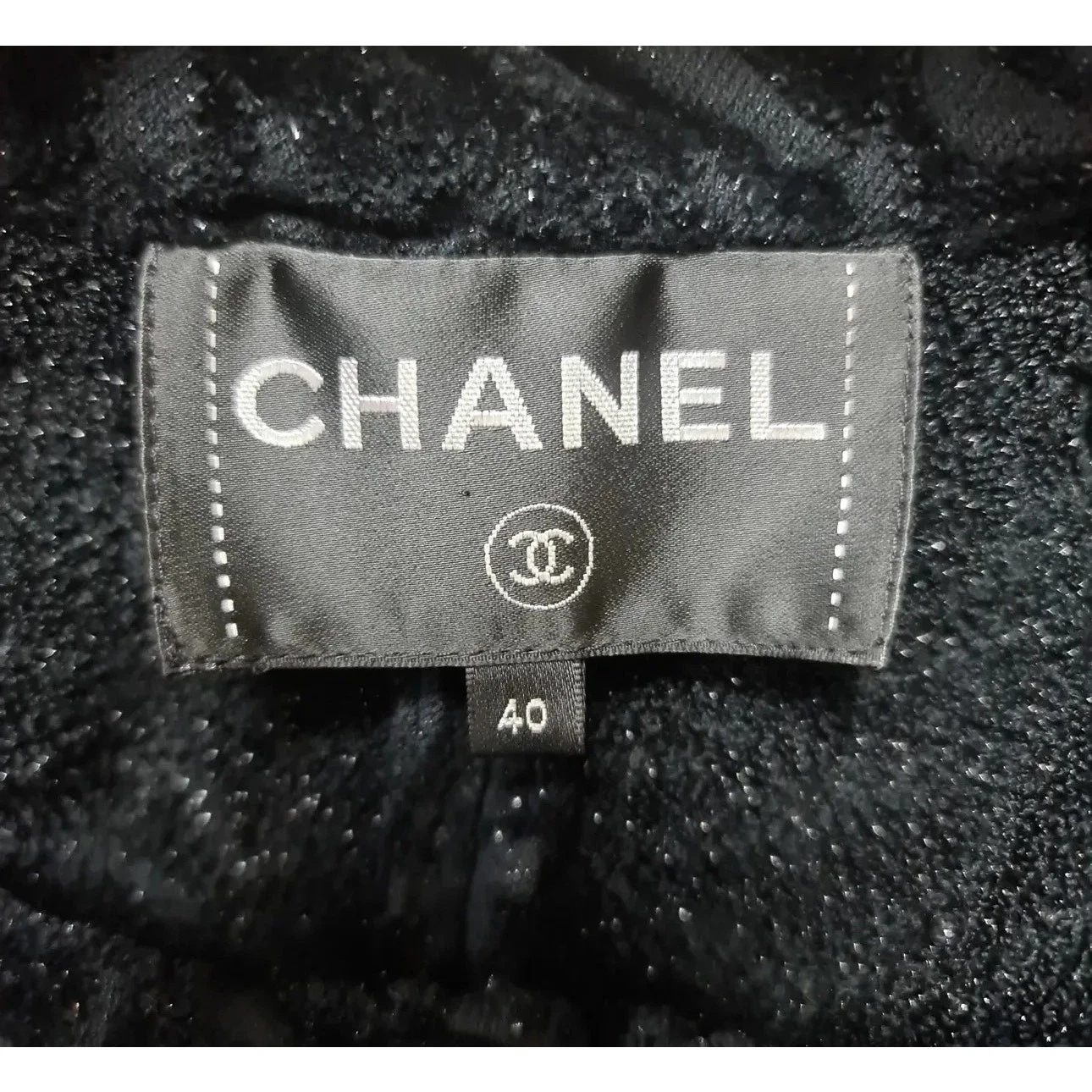 Giacca blazer CHANEL 18A Hamburg nero logo CC camelia tg.40