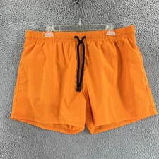 Vilebrequin Swim Shorts Mens 2XL Orange Elastic Waist Drawstring Trunks