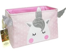 Rectangle Storage Basket Cute Canvas Organizer Bin for Pet/Children Toys, Boo...