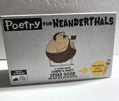 Poetry For Neanderthals A Game by Exploding Kittens Board Game COMPLETE