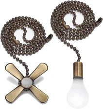 Ceiling Fan Pull Extension Chain with Recognizable Fan and Bulb Cord