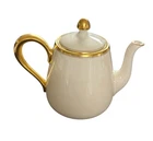 Lenox for TIFFANY & Co Porcelain Individual Coffee or Tea Pot Ivory Gold Trim