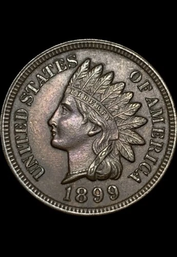 1899  Indian Head/Oak Wreath Cent Nice Brown UNC Error Pt. Wire RIM Uncertified