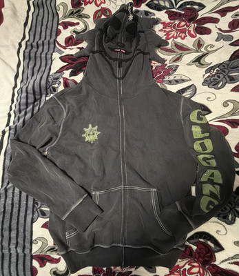 Glogang glory Boys chief keef Mens Full Zip Hoodie L blackish grey