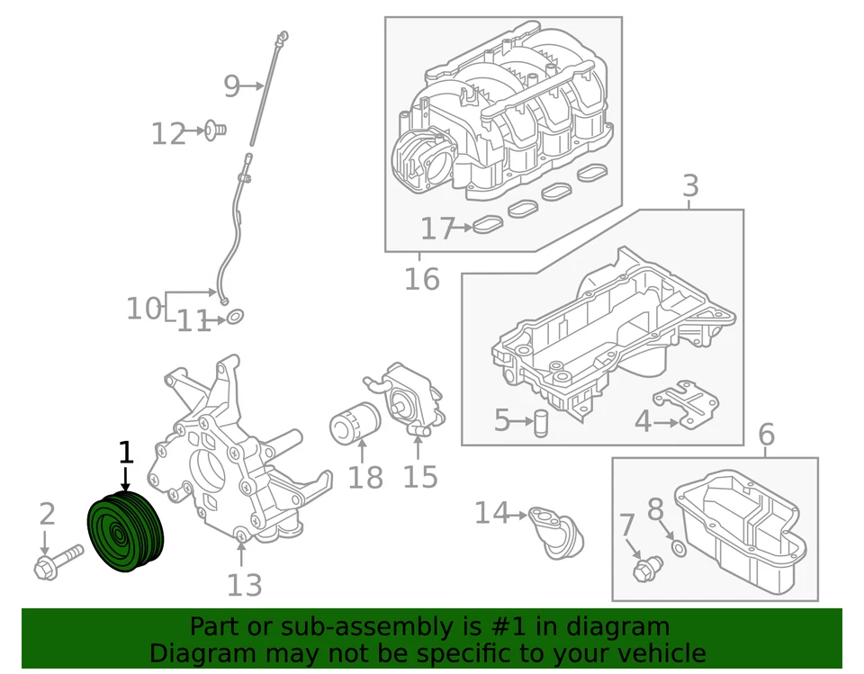 Genuine Nissan Crankshaft Pulley 12303-1LA0B - Image 2 of 2
