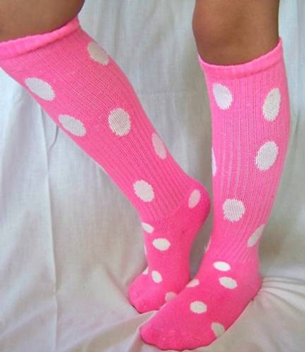 Girls Fun ~*DOTS*~ Soccer Sports SOCKS 4 Cleats 11-12-13-1-2-4-5-6-7 NWT! - Picture 3 of 9
