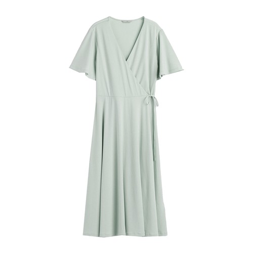 open lace back dress Navy Scallop Jersey Mix Midi Dress – Mint Velvet main image 0