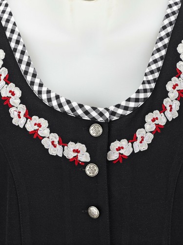 Mona Trachten Kleid schwarz-weiss aus Leinen Oktoberfest Gr. 42, 50 0919460911 - Bild 6 von 7