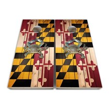 Baltimore Maryland Flag with Blue Crab Cornhole Wrap