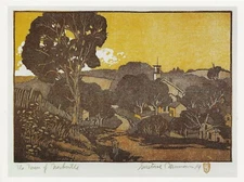 Postcard Gustave Baumann "Town of Nashville" 1914 Museum of Fine Arts NM MINT