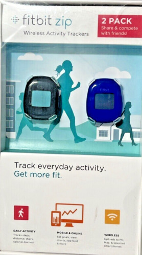Fitbit Zip 2 Pack Wireless Activity Tracker Blue Black FB301CB Never Opened NEW
