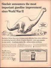 1960's Vintage ad Sinclair  gasoline retro fuel Art Dinosaur Dino car   10/15/24