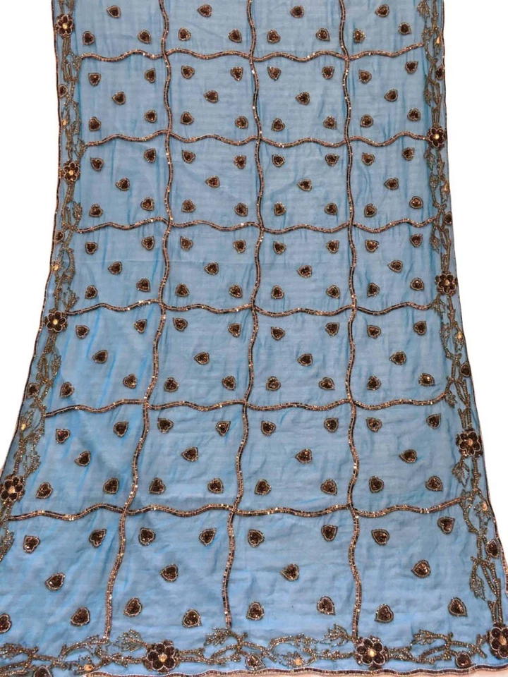 Bufanda Georgette Dupatta vintage india bordada estola larga para mujer LD7235 Foto 2 de 4