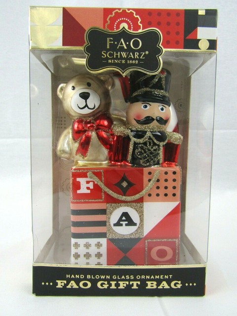 FAO Schwarz Hand Blown Glass Christmas Ornament Gift Bag 2018 Bear Nutcracker for sale online | eBay