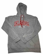 Champion Gray University Of Oklahoma Sooners Embroidered Sports Hoodie S. Large