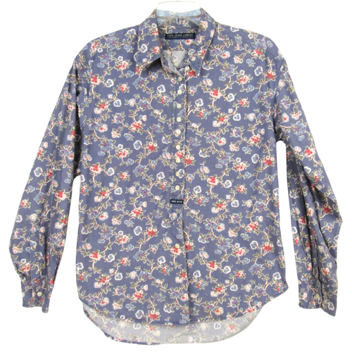 Pepe Jeans London Portobello Road Blue Floral Cotton Shirt S Button Blouse  | eBay